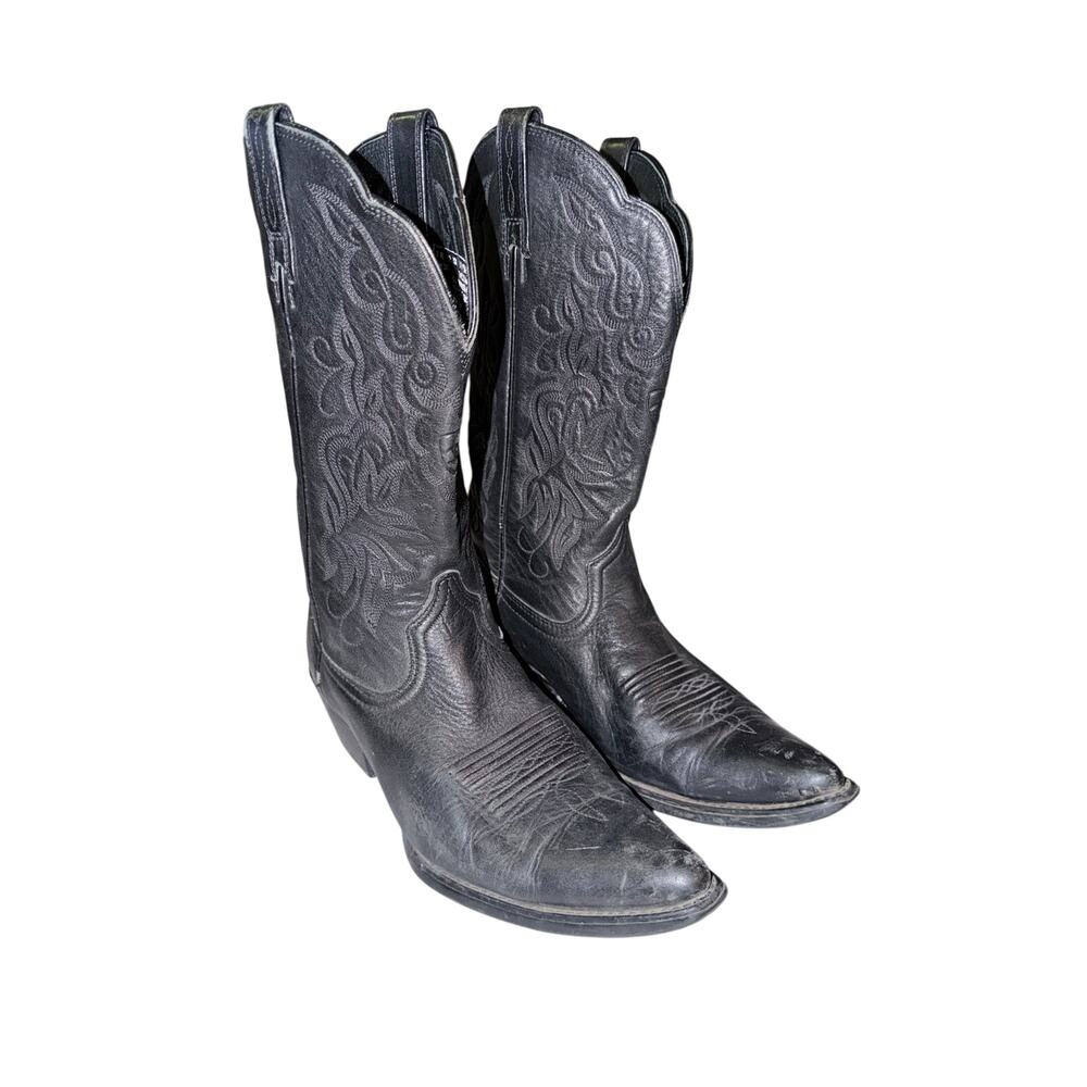 Ariat black leather western slip on boot point toe women’s 8 rodeo farm ranch